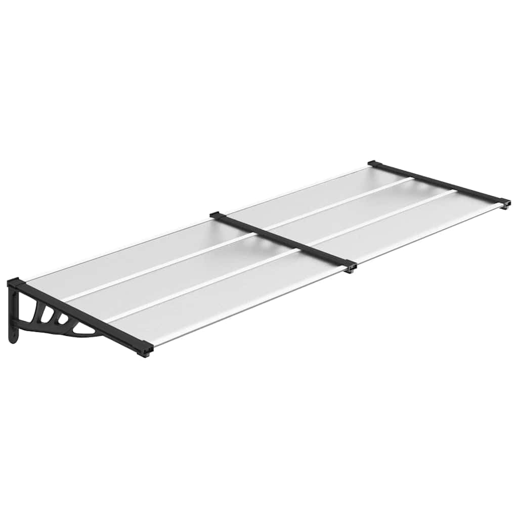 vidaXL Door Canopy Black and Transparent 94.1x35.4" Polycarbonate"