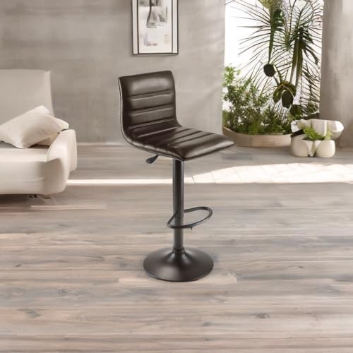 Casafoyer Wood Holly Adjustable Swivel Stool | Modern L-Shape Design | Height Adjustable | 360-Degree Swivel
