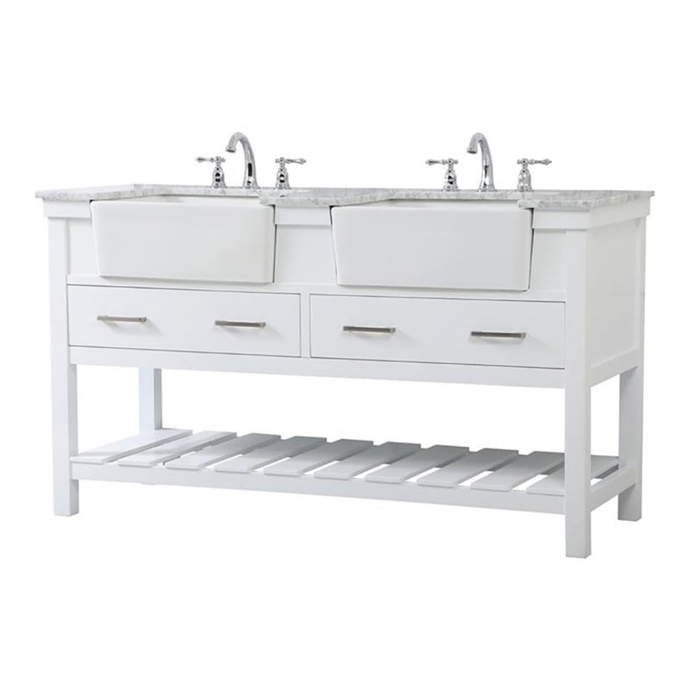 Elegant Decor Clement 60 Aluminum Mdf Double Bathroom Vanity In White