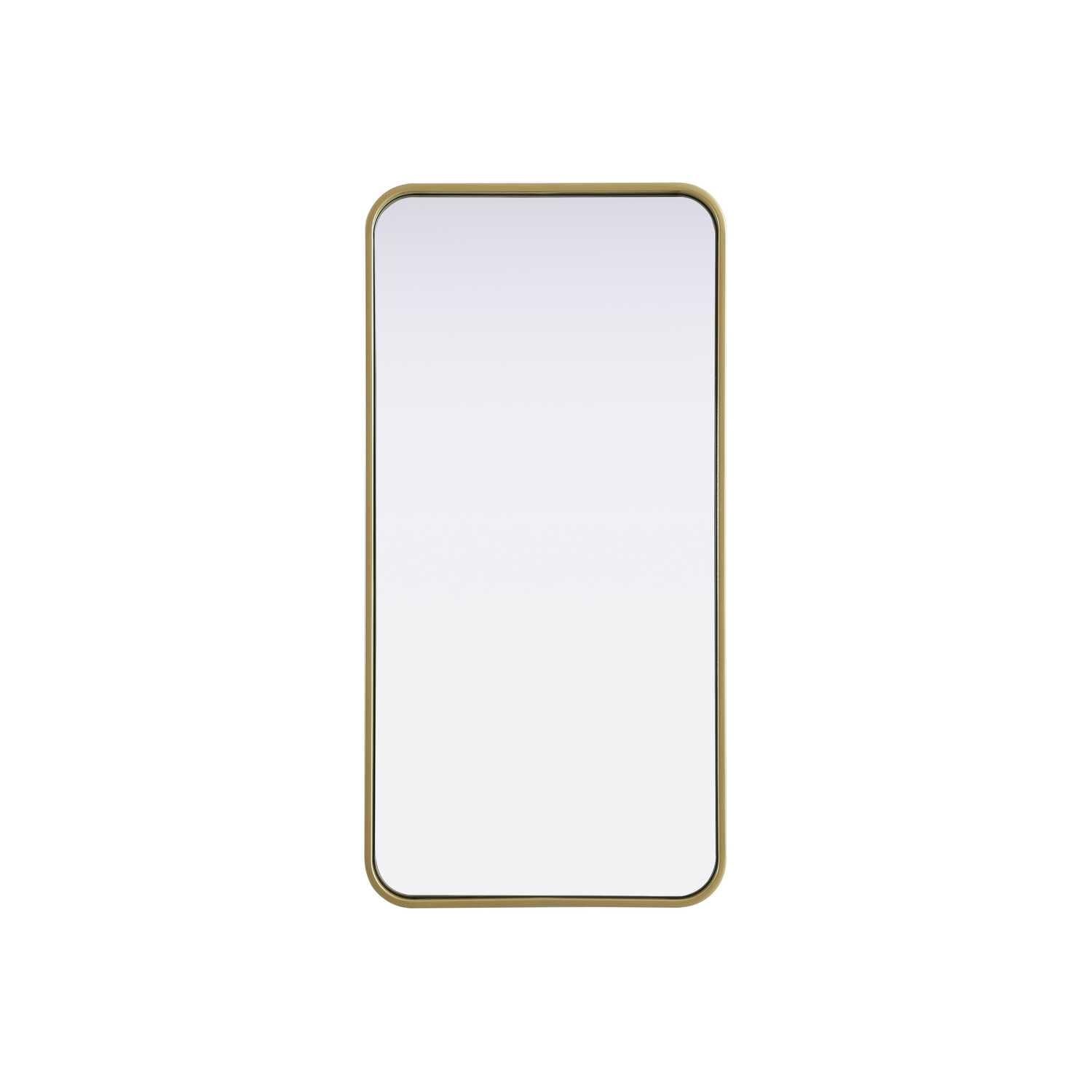Contour Metal Rectangle Mirror 18x36 in Brass
