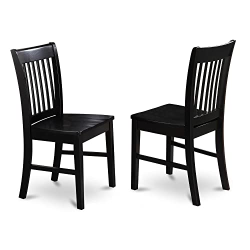 Casafoyer Norfolk Dining Chair Wood Seat Black Finish, Set of 2 | (2 Units)