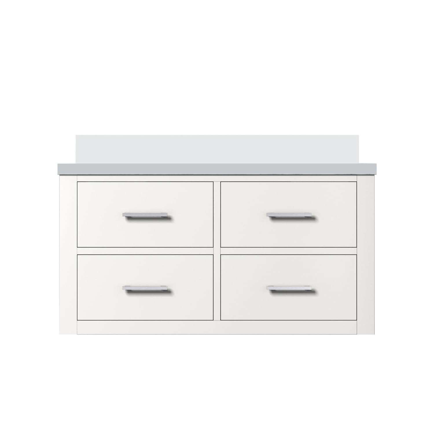 Castor 36 in W x 22 in D White Double Bath Vanity and White Quartz Top