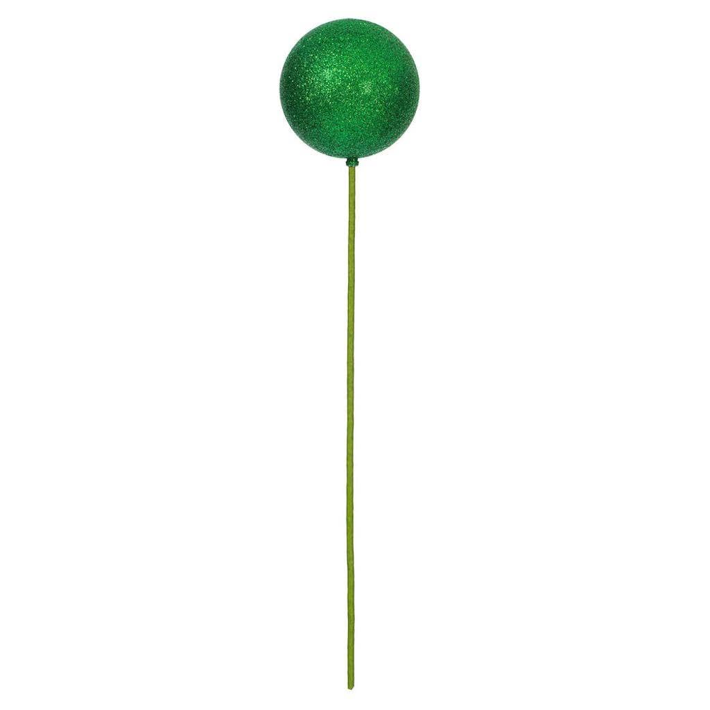 Casafoyer 4” x 18” Green Glitter Ball Stick 6/Bag - (Pack Of 2)