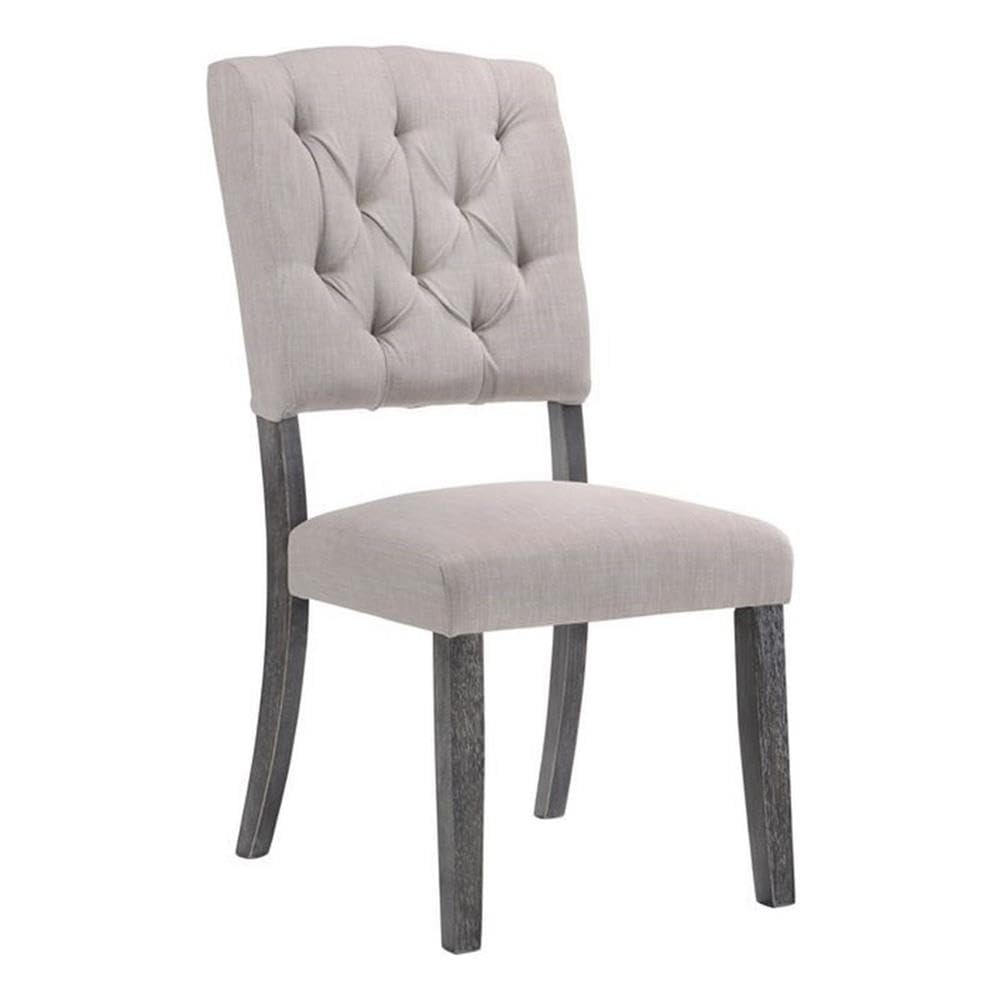 Side Chair (Set-2) - Fabric & Weathered Gray Oak Malaysia