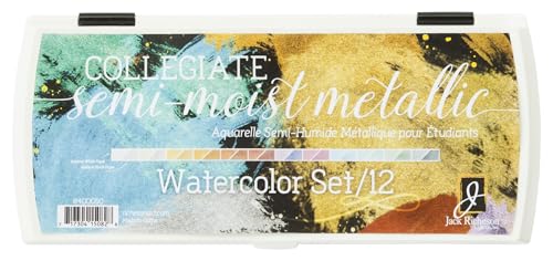 Casafoyer  Semi-Moist Collegiate Watercolors, 12 Metallic Colors | (2 Units)