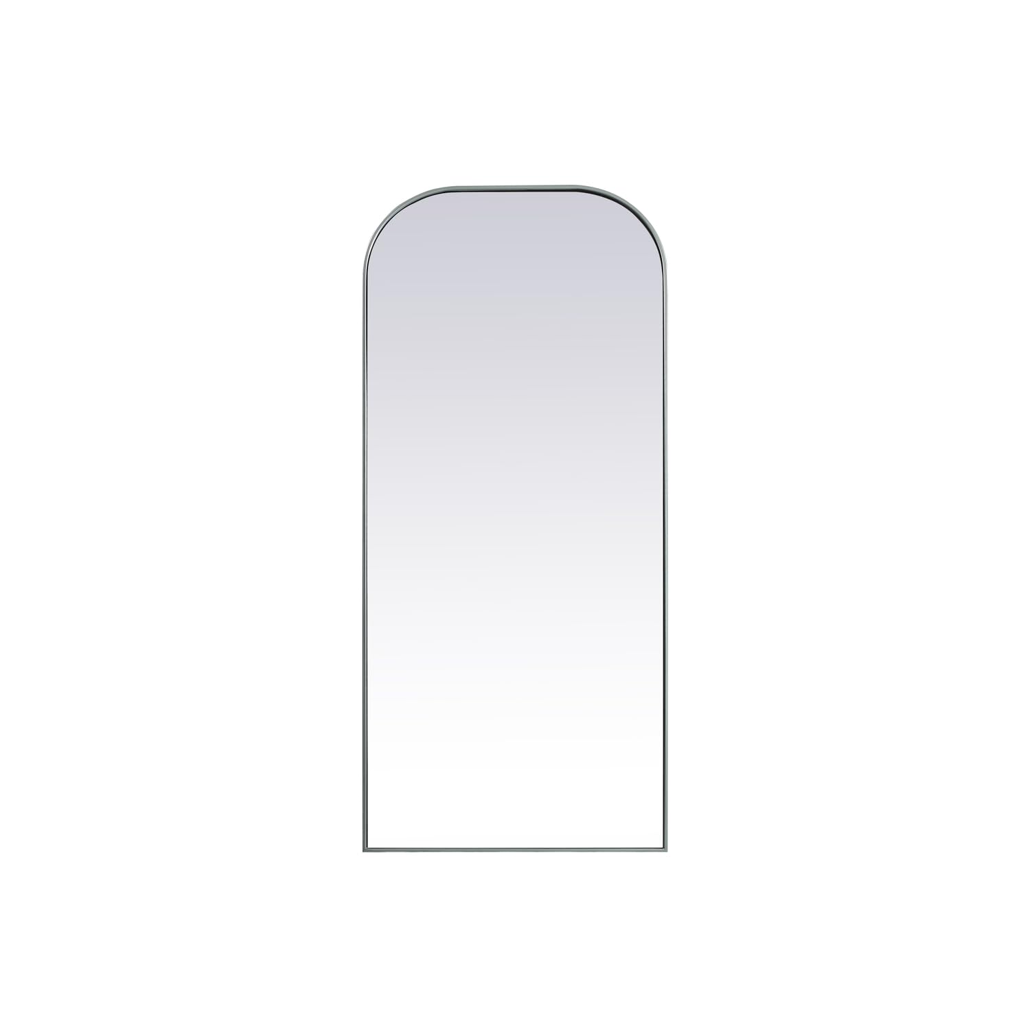 Metal Frame Arch Full Length Mirror 32x76 Inch in Silver