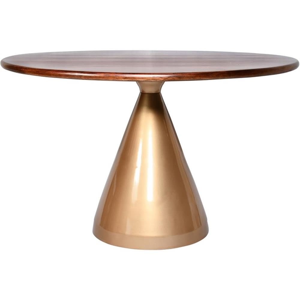 Gio 48 Pedestal Dining Table - Elm/Gold