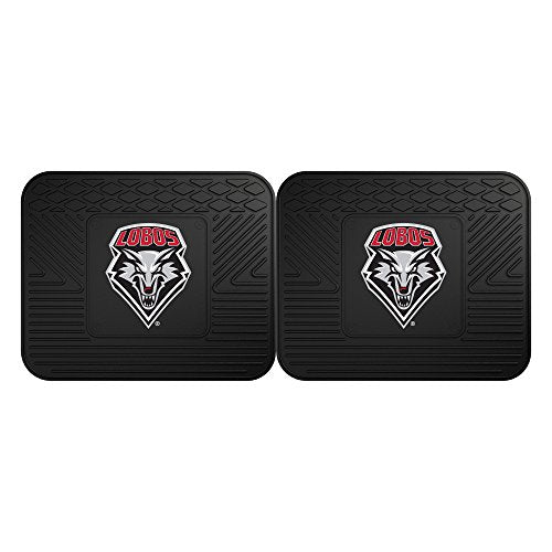 Fanmats Ncaa University Of New Mexico Lobos Vinyl 2-Pack Utility Mats , Black , 14X17