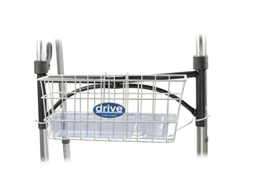 Drive Medical 10200B Walker Basket With Plastic Cup Holder, White