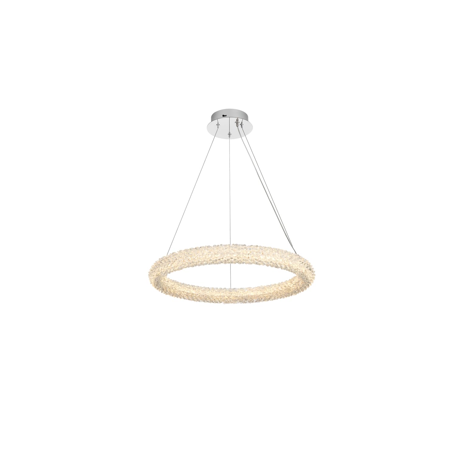 Elegant Lighting Bowen 24 Inch Adjustable Led Chandelier In Chrome
