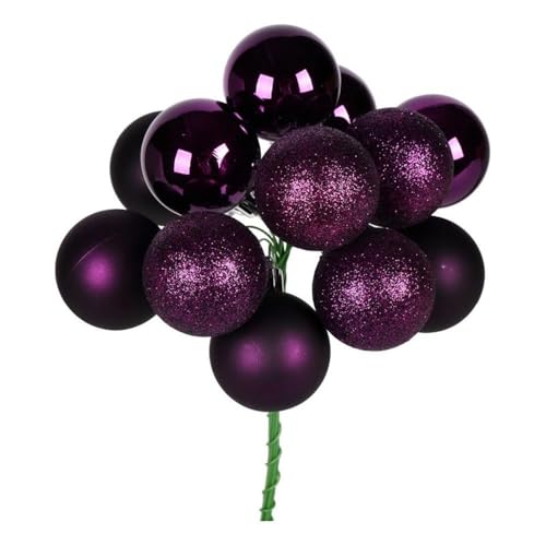 Casafoyer 12” Plum Ball Ornament Pick 4/Bg - (Pack Of 2)