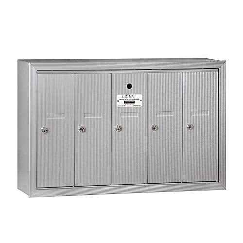 Casafoyer Vertical Mailbox - 5 Doors - Aluminum - Surface Mounted - USPS Access - (Pack Of 2)