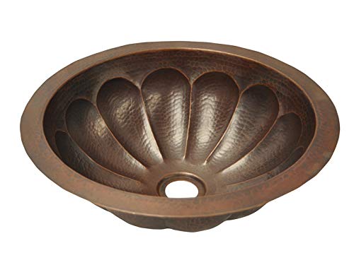 INNOVA COPPER ROUND BATH SINK PUMPKIN DESIGN ROUND LIP 15X15X5 G18 DARK BROWN