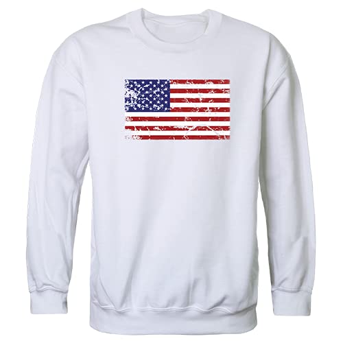 Graphic Crewneck, US Flag 2, White, L