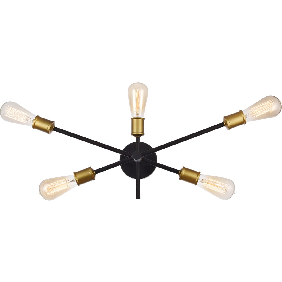 Elegant Lighting Ld8003W24 Axel 5 Light 9-7/8 Tall Wall Sconce, Black/Brass