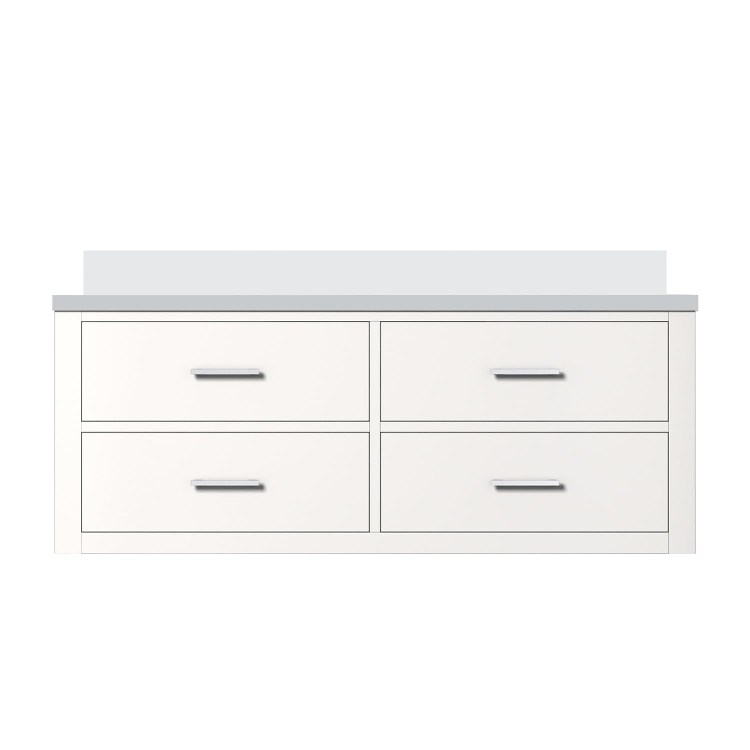 Castor 48 in W x 22 in D White Double Bath Vanity and White Quartz Top