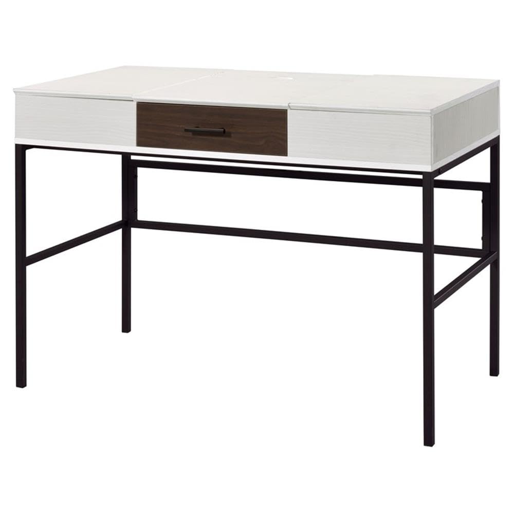 Built-in USB Port Writing Desk, Natural & Black Finish