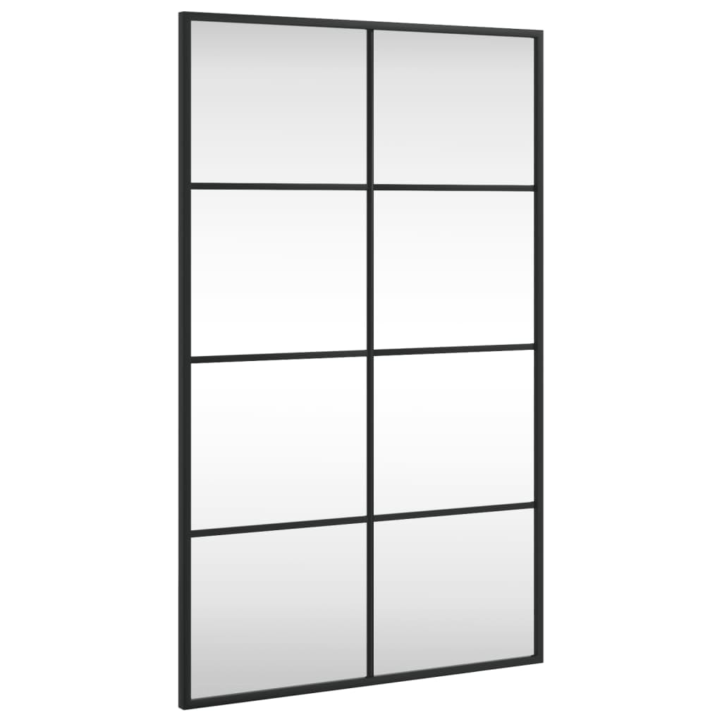 vidaXL Wall Mirror Black 19.7x31.5" Rectangle Iron"