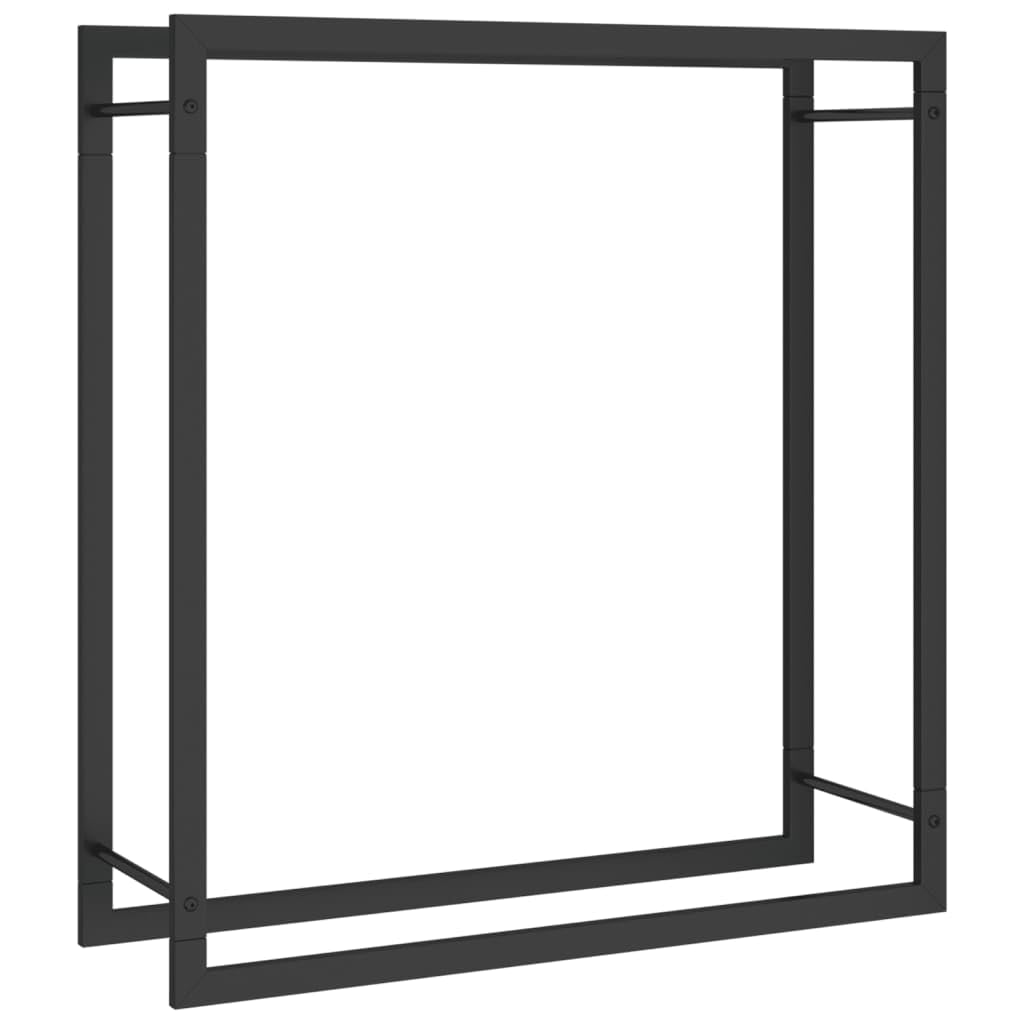 vidaXL Firewood Rack Matt Black 31.5x11”x33.9” Steel