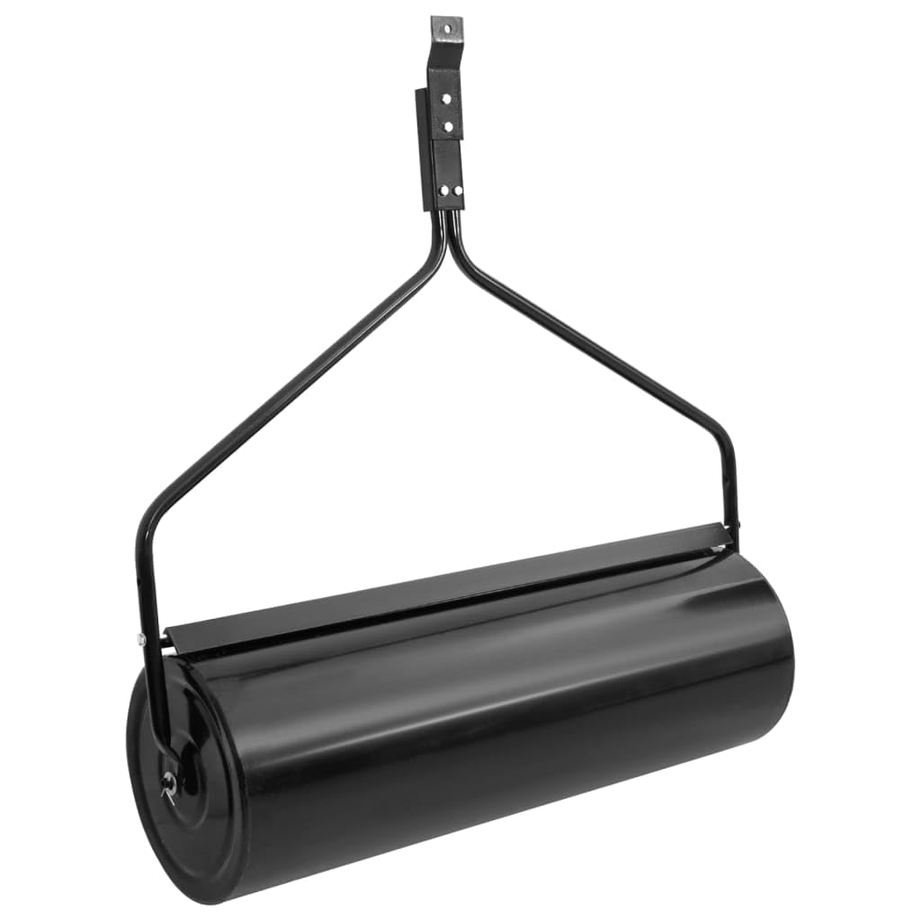 vidaXL Garden Lawn Roller with Handle Black 16.6 gal Iron and Steel