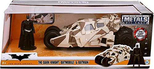 Jada Toys Dc Comics 2008 The Dark Knight Batmobile With Batman Figure; 1:24 Scale Metals Die-Cast Collectible Vehicle