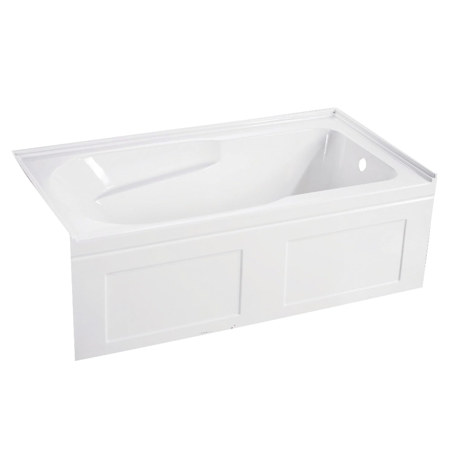Aqua Eden VTAP603220CR 60-Inch Acrylic Anti-Skid Alcove Tub with Right Hand Drain Hole, White
