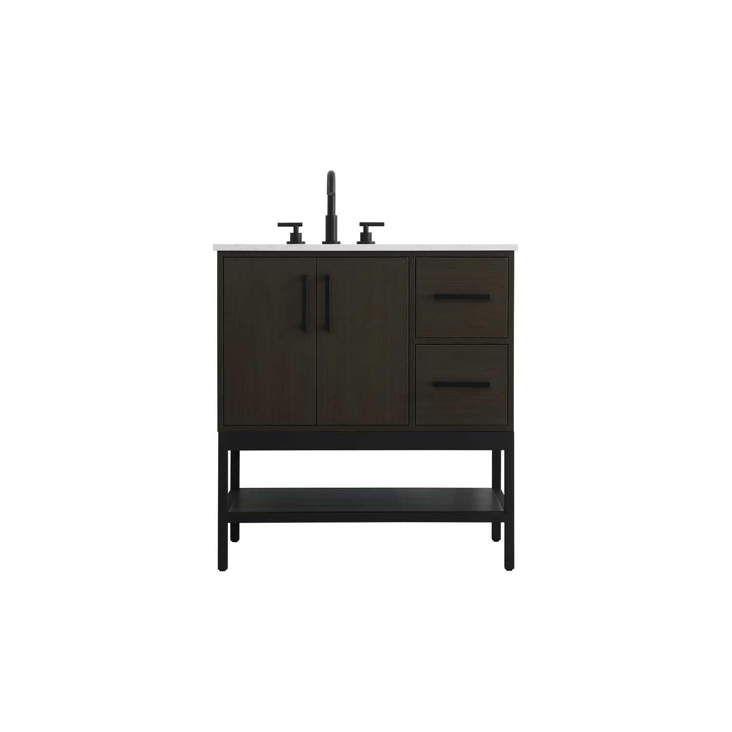 32 inch Single Bathroom Vanity in Mocha Brown