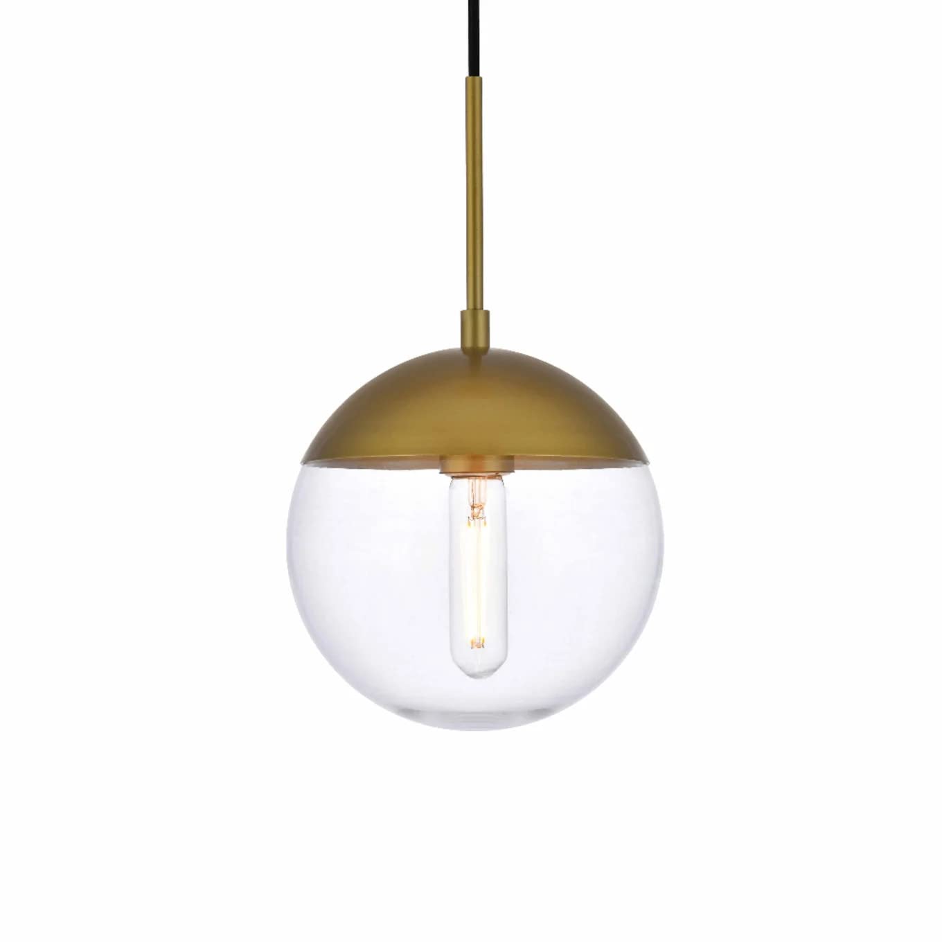 Eclipse 1 Light Brass Pendant With Clear Glass
