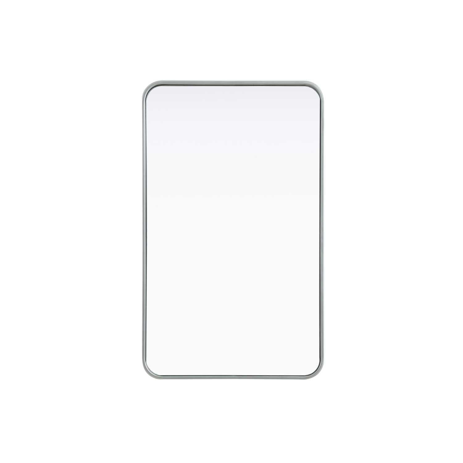 Contour Metal Rectangle Mirror 22x36 in Silver