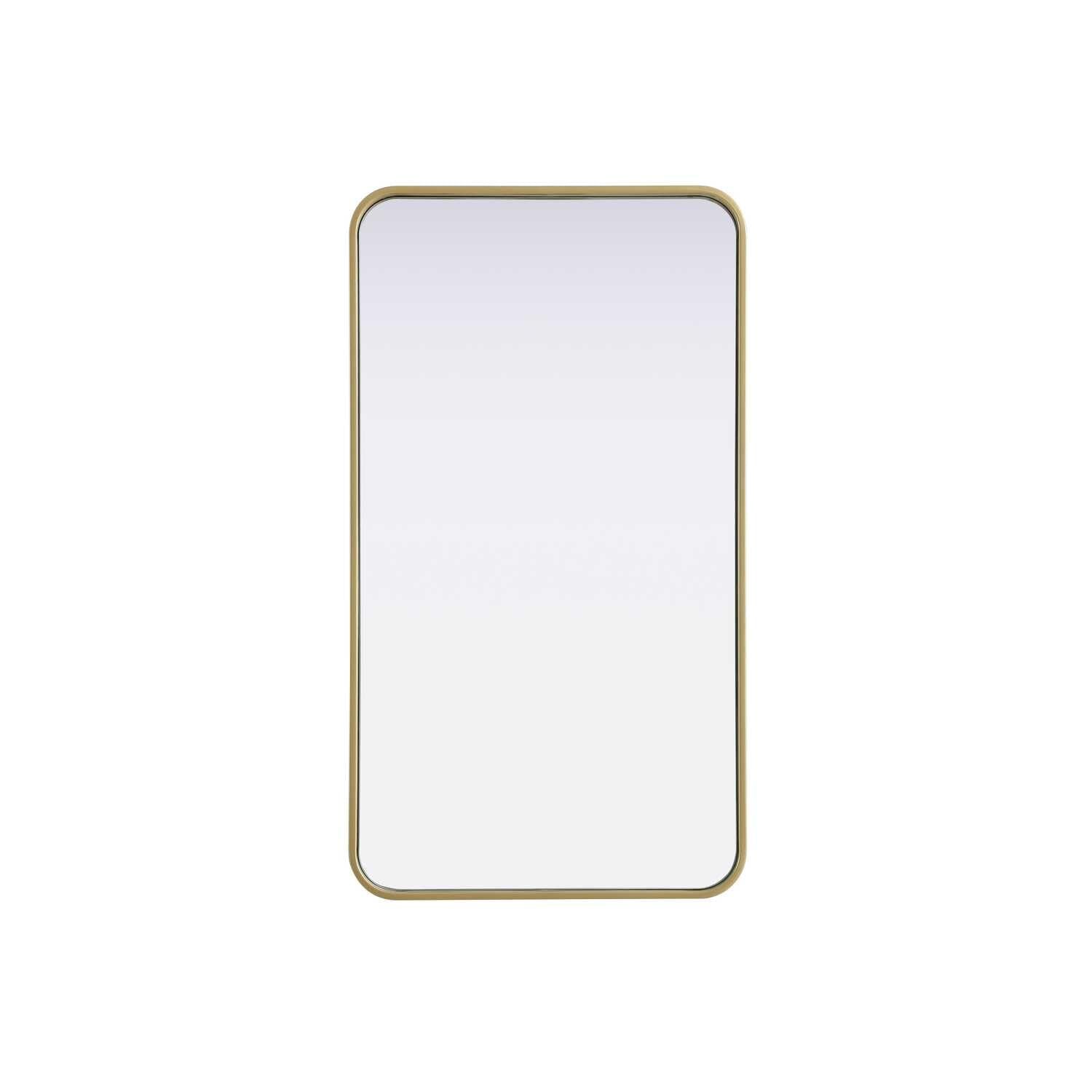 Contour Metal Rectangle Mirror 20x36 in Brass
