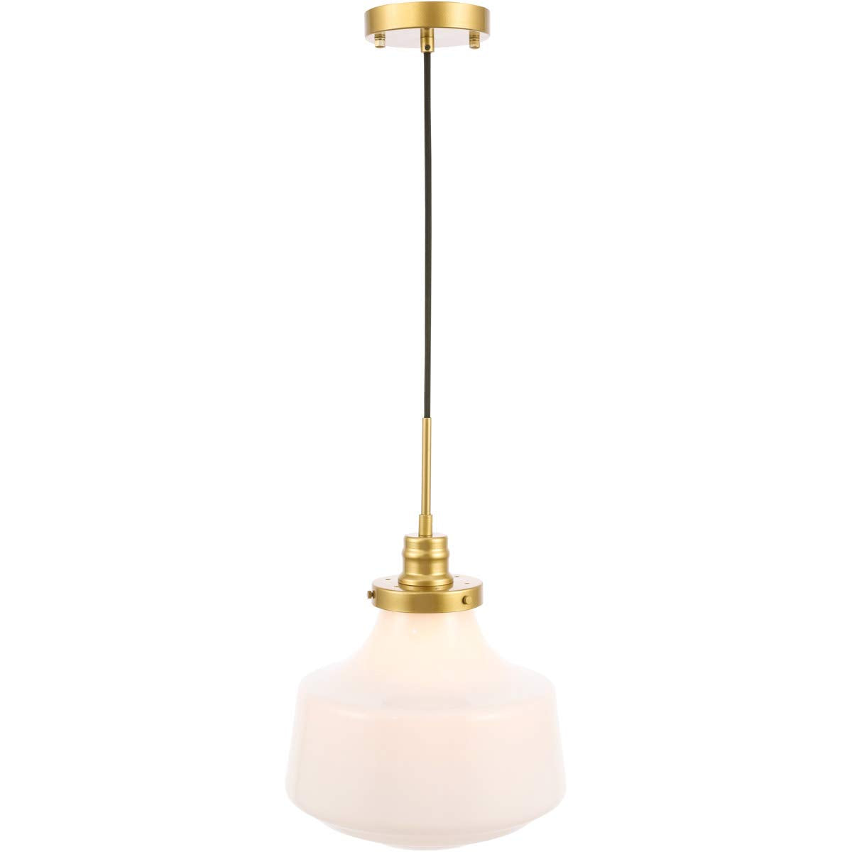 Lyle 1 light Brass and frosted white glass pendant