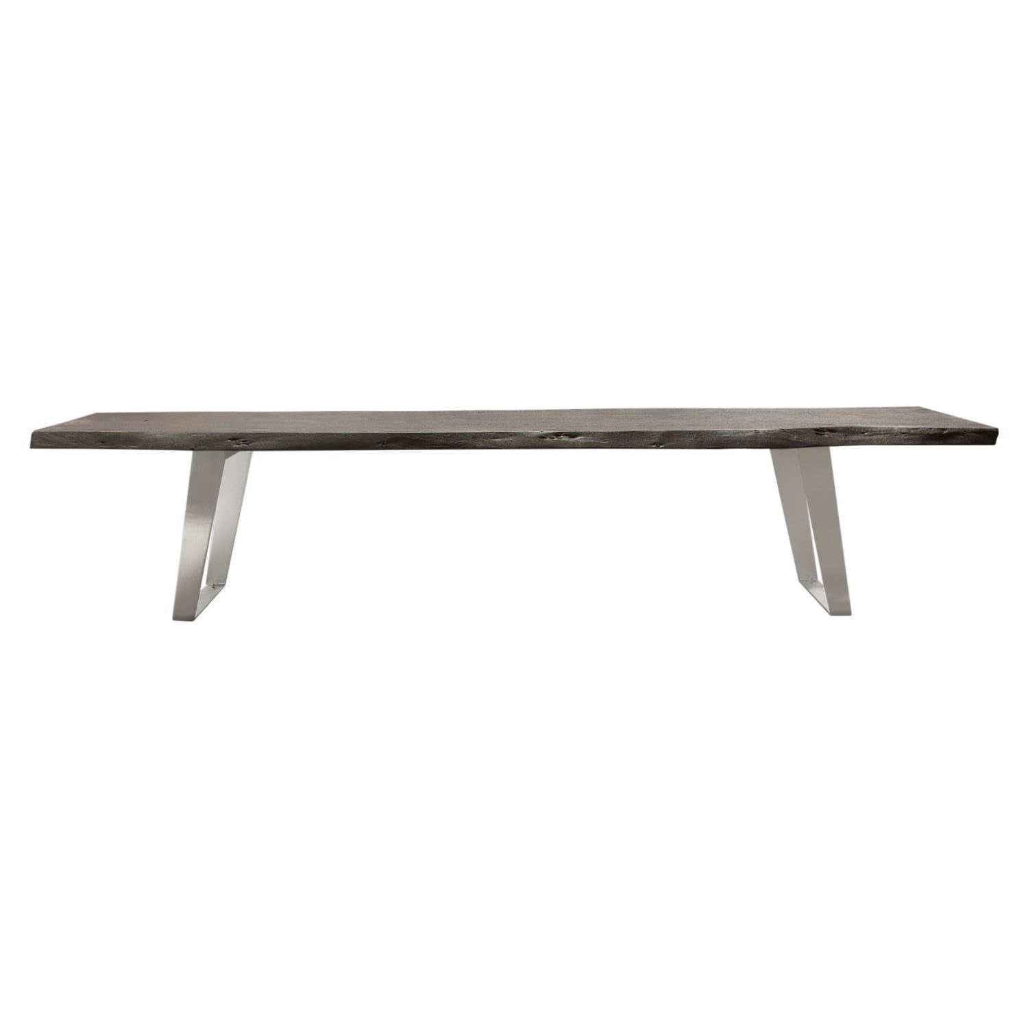 Titan Espresso Wood/Silver Metal Accent Bench By Diamond Sofa