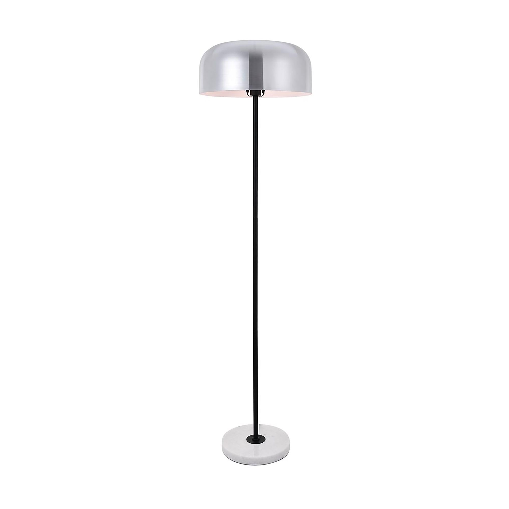 Living District Indoor Modern Home Decor Bright Exemplar 1 Light Brushed Nickel Floor Lamp