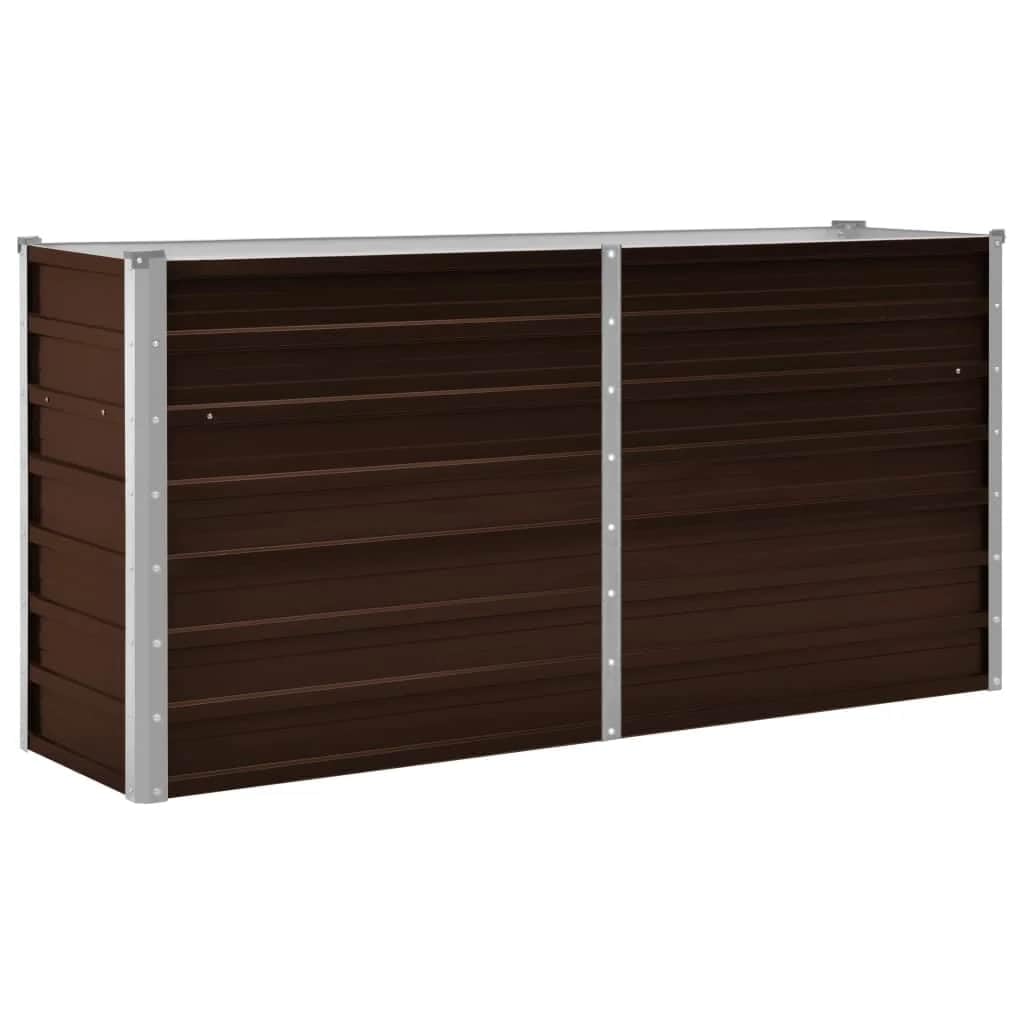 Casafoyer  Garden Raised Bed Brown 63x15.7"x30.3" Galvanized Steel - (Pack Of 2)"
