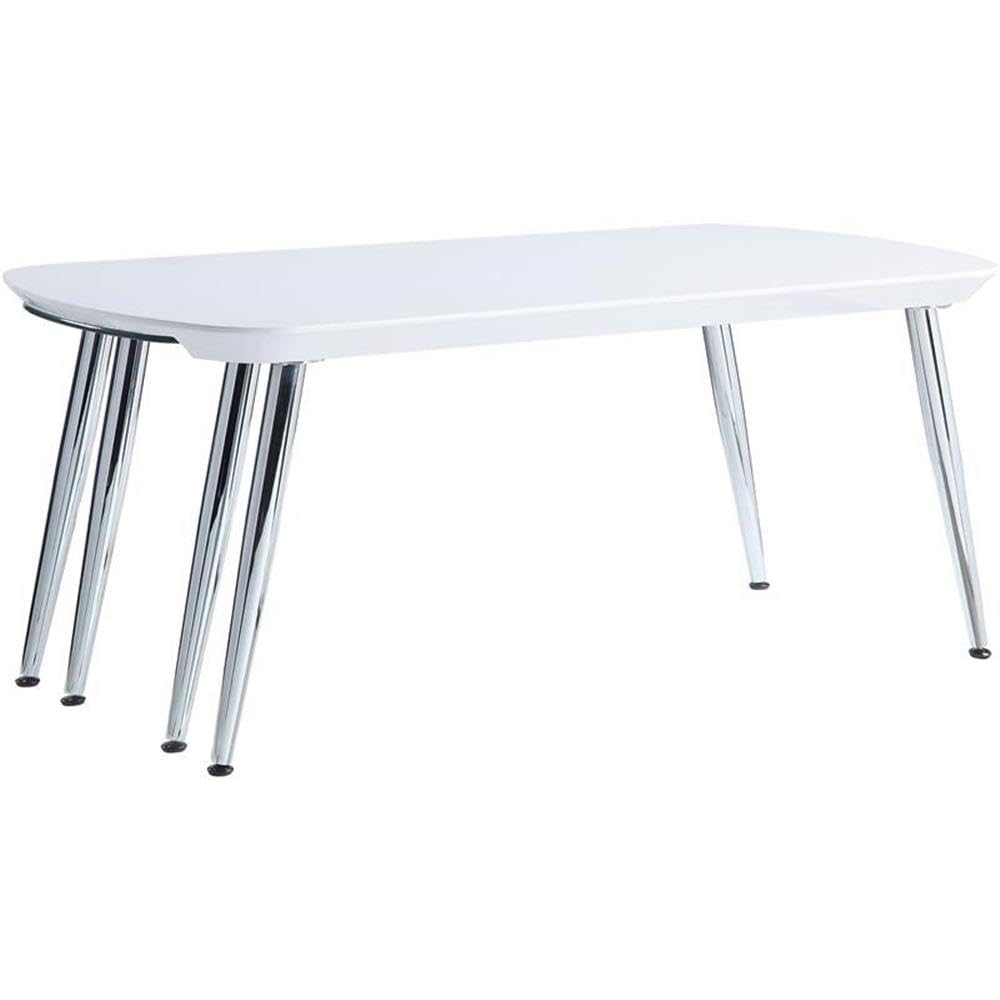 LV00363 - Coffee Table, White & Chrome Finish - Patina