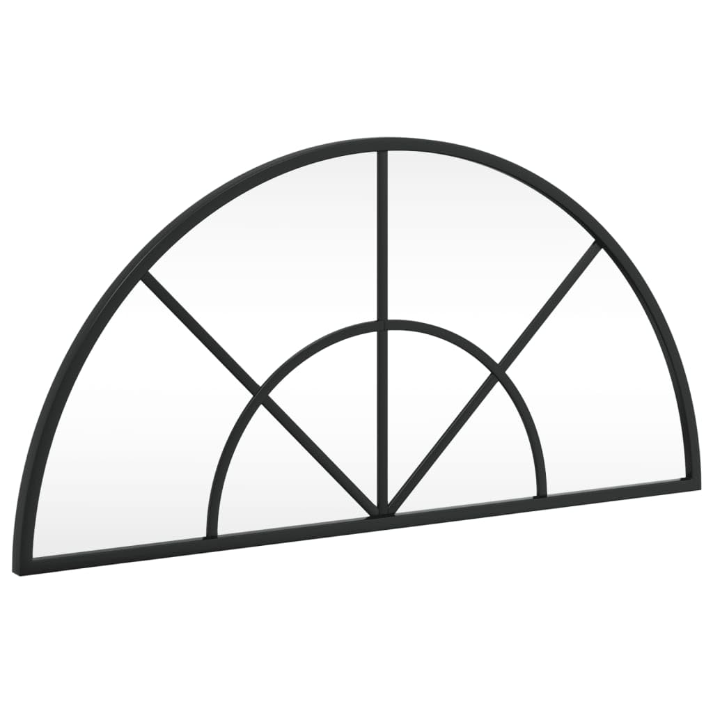 vidaXL Wall Mirror Black 23.6x11.8" Arch Iron"