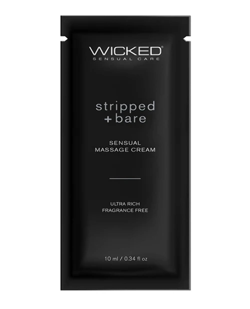 Wicked Sensual Massage Cream-Stripped + Bare Unscented 10ml Foil