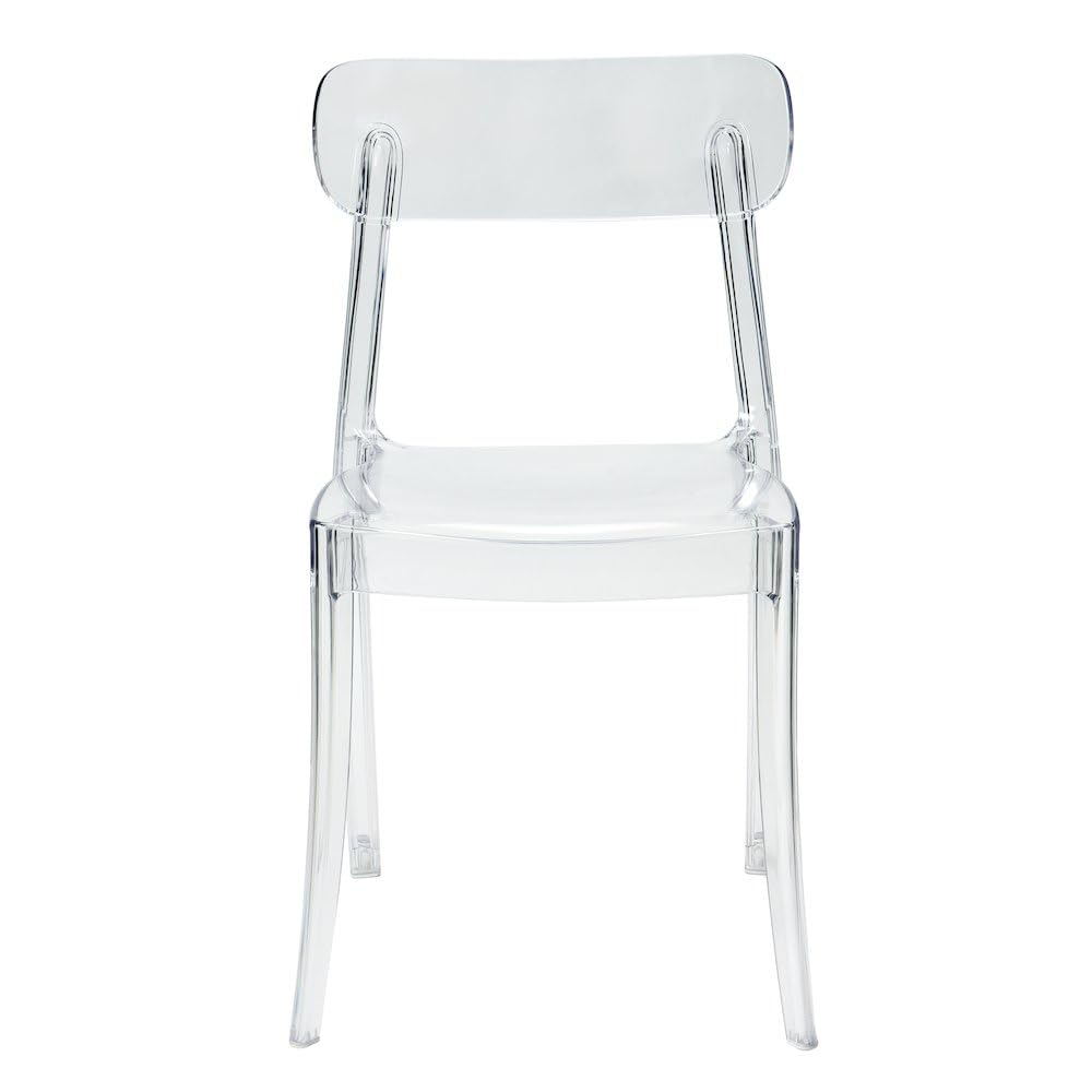 Set of 1 Grace Polycarbonate Dining Chair - Mid Centry Modern - Stackable - Translucent Amber