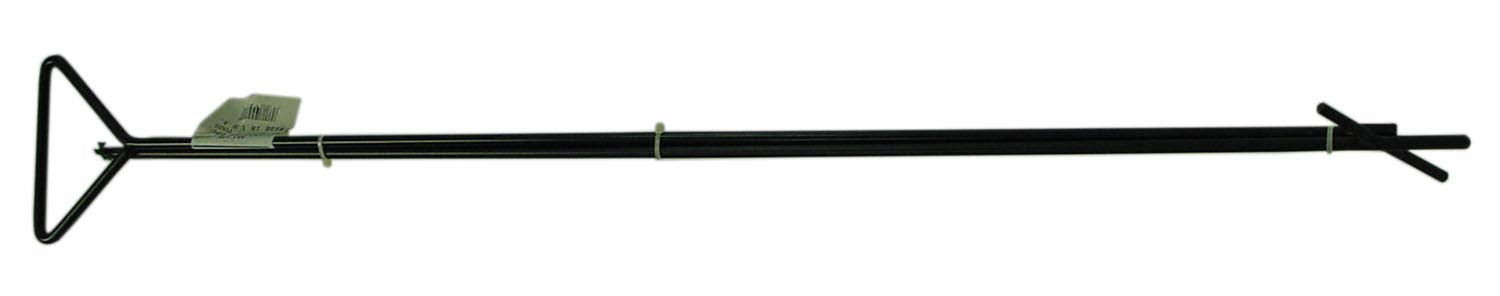 TARP MASTER - 2 PIECE BLACK METAL POLE WITH CUSTOM HOOKS FOR PULLING DOWN TARPS & HOOKING ITEMS
