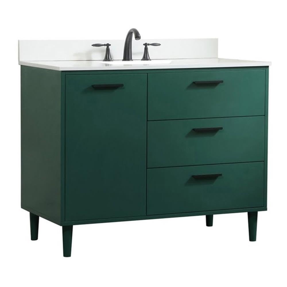 42 inch bathroom vanity in Green with backsplash – Virventures