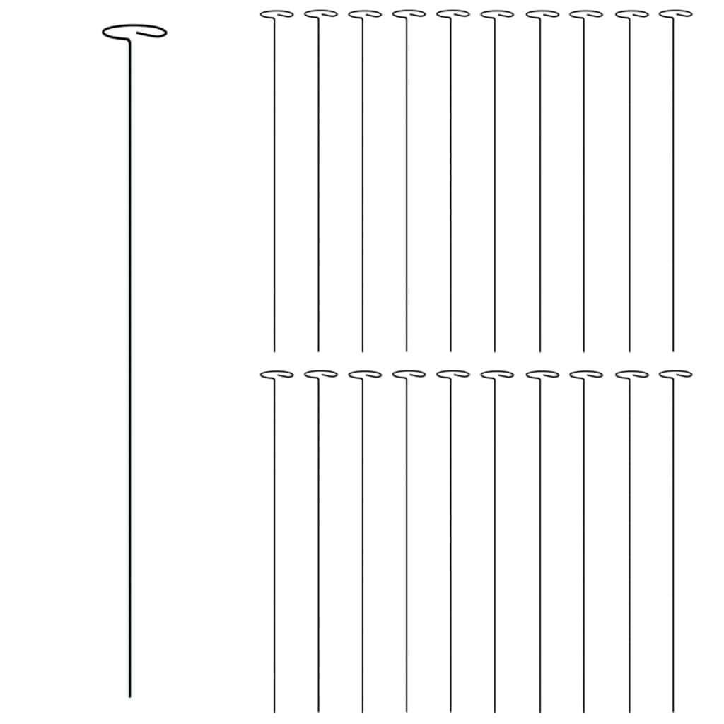 vidaXL Garden Plant Stakes 20 pcs Dark Green 24 Steel"