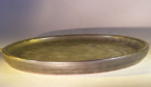 Black Ceramic Humidity/Drip Bonsai Tray - Round<br><i> 10.0 x 1.0 OD / 9.25 x 0.5 ID</i>