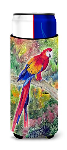 Carolines Treasures 8603Muk Parrot Parrot Head Ultra Beverage Insulators For Slim Cans, Slim Can, Multicolor