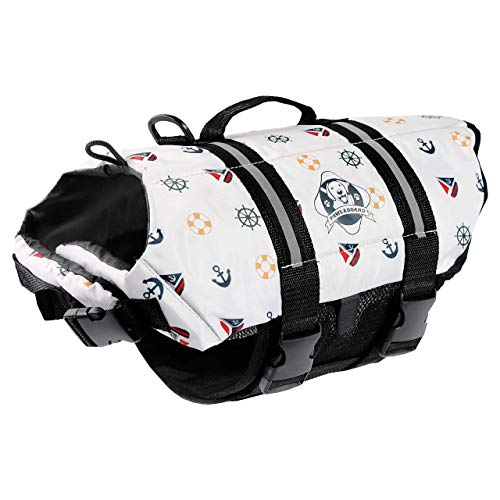 Paws Aboard N1400 Nautical Dog Life Jacket Size: Medium (Dogs 20-50 Lbs)