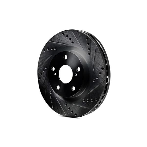 R1 Concepts Brake Rotor Drilled and Slotted Black ECB-75066L