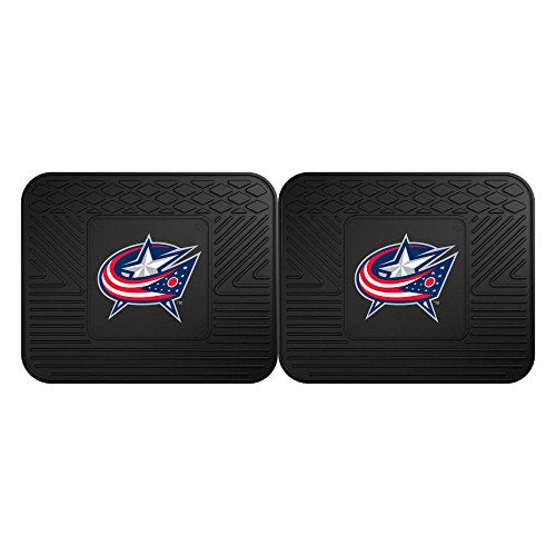 Fanmats 12414 Nhl Columbus Blue Jackets Rear Second Row Vinyl Heavy Duty Utility Mat, (Pack Of 2)