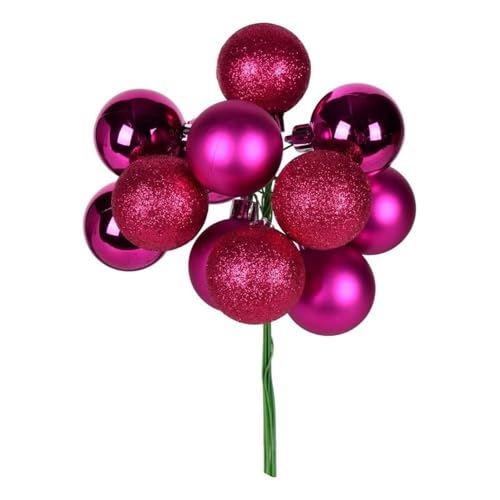 Casafoyer 12” Fuchsia Ball Ornament Pick 4/Bg - (Pack Of 2)