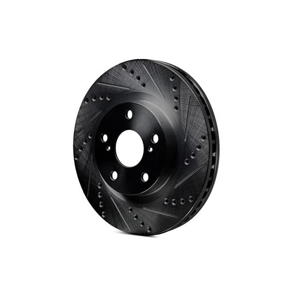 R1 Concepts Brake Rotor Drilled and Slotted Black ECB-80015R