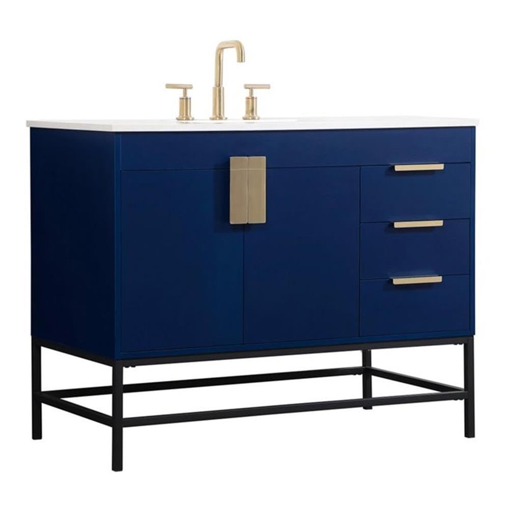 42 inch Single bathroom vanity in blue – Virventures