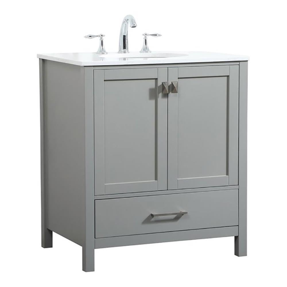 Elegant Decor Irene 30 Zinc Alloy Mdf Single Bathroom Vanity In Gray